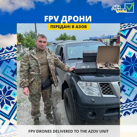 We delivered FPV #drones to Azov unit! There will be bavovna💥which will make invaders scatter and disappear... Drones play a crucial role in war so we need to continuously provide them to Soldiers. We have an active fundraiser for 50 FPV drones here: all4ukraine.org/view/en/view_o…