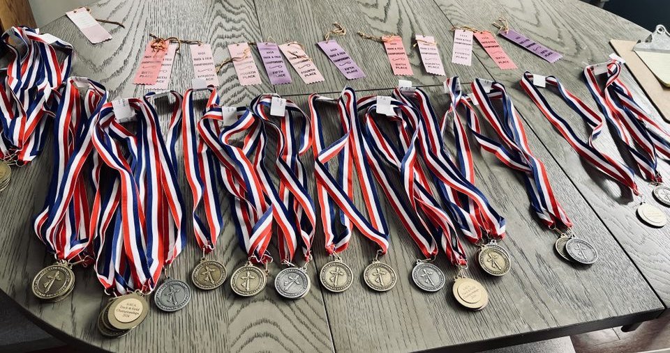 MSJA Sports (@msja_sports) on Twitter photo Some of the medals and ribbons from the AACA Track & Field league championship on 5/7 at GMU. Mount has won four years in a row! Veronica Vacca ‘25 set the league record in the pole vault by clearing 14’. All meet officials did a fantastic job too. <a href="/MontMediaSports/">MontMediaSports</a> Some of the medals and ribbons from the AACA Track & Field league championship on 5/7 at GMU. Mount has won four years in a row! Veronica Vacca ‘25 set the league record in the pole vault by clearing 14’. All meet officials did a fantastic job too. <a href="/MontMediaSports/">MontMediaSports</a>