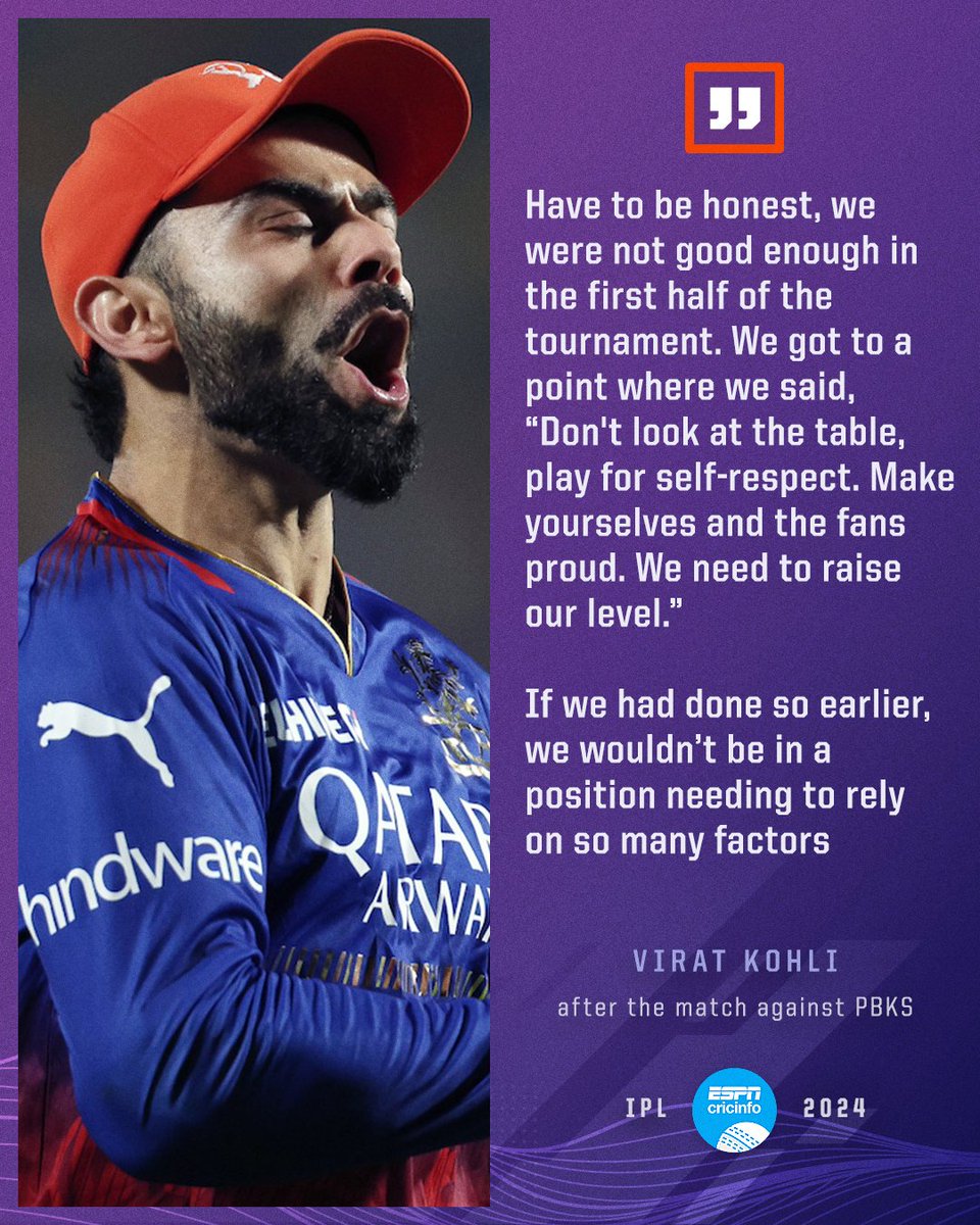 Virat Kohli assessed RCB's season so far 🗣

#PBKSvRCB #IPL2024