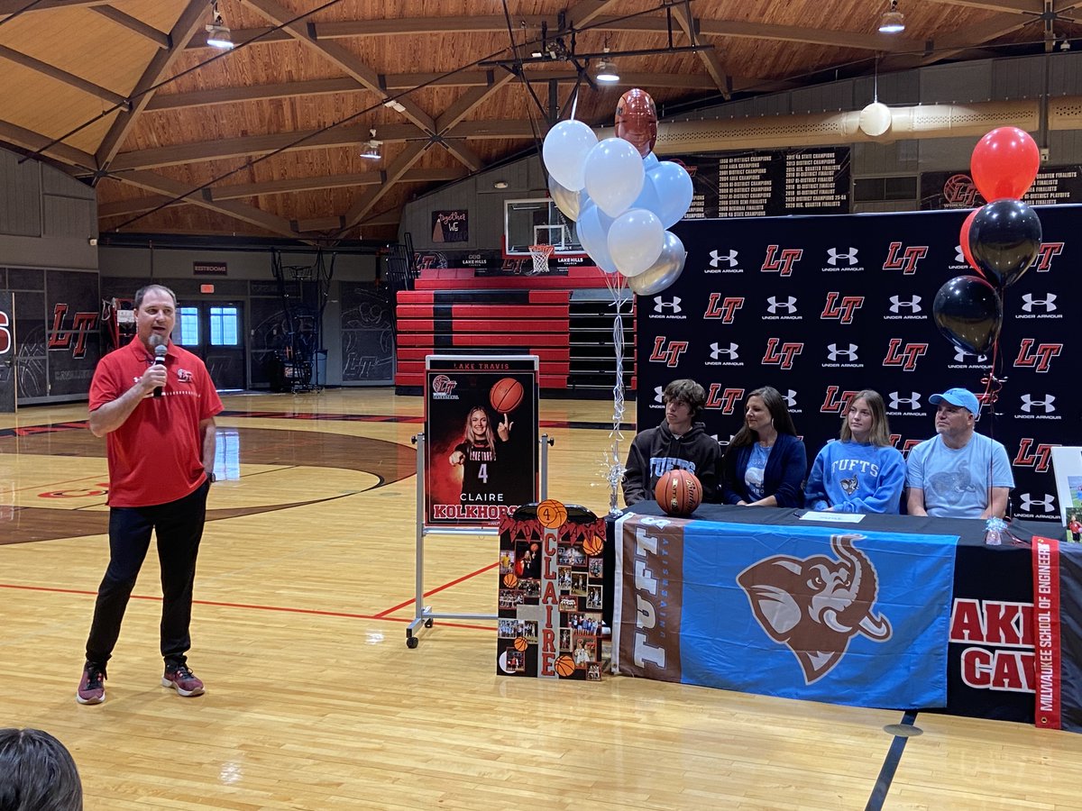 Congrats <a href="/ClaireK_2024/">Claire Kolkhorst</a> 

Thank you for everything you gave to this program! We are excited for your future at Tufts University! #SHEISTUFts

#ladycavsbasketball #ladycavsbball #laketravis #stayhungry