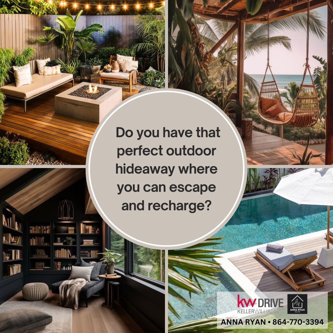 Do you have that perfect outdoor hideaway where you can escape and recharge? Share your favorite spot in your home in the comments below! 🌿 🧘🏼‍♀️🌵

#OutdoorEscape #HomeExterior #HomeSanctuary #Homedesigns #AnnaRyanKW