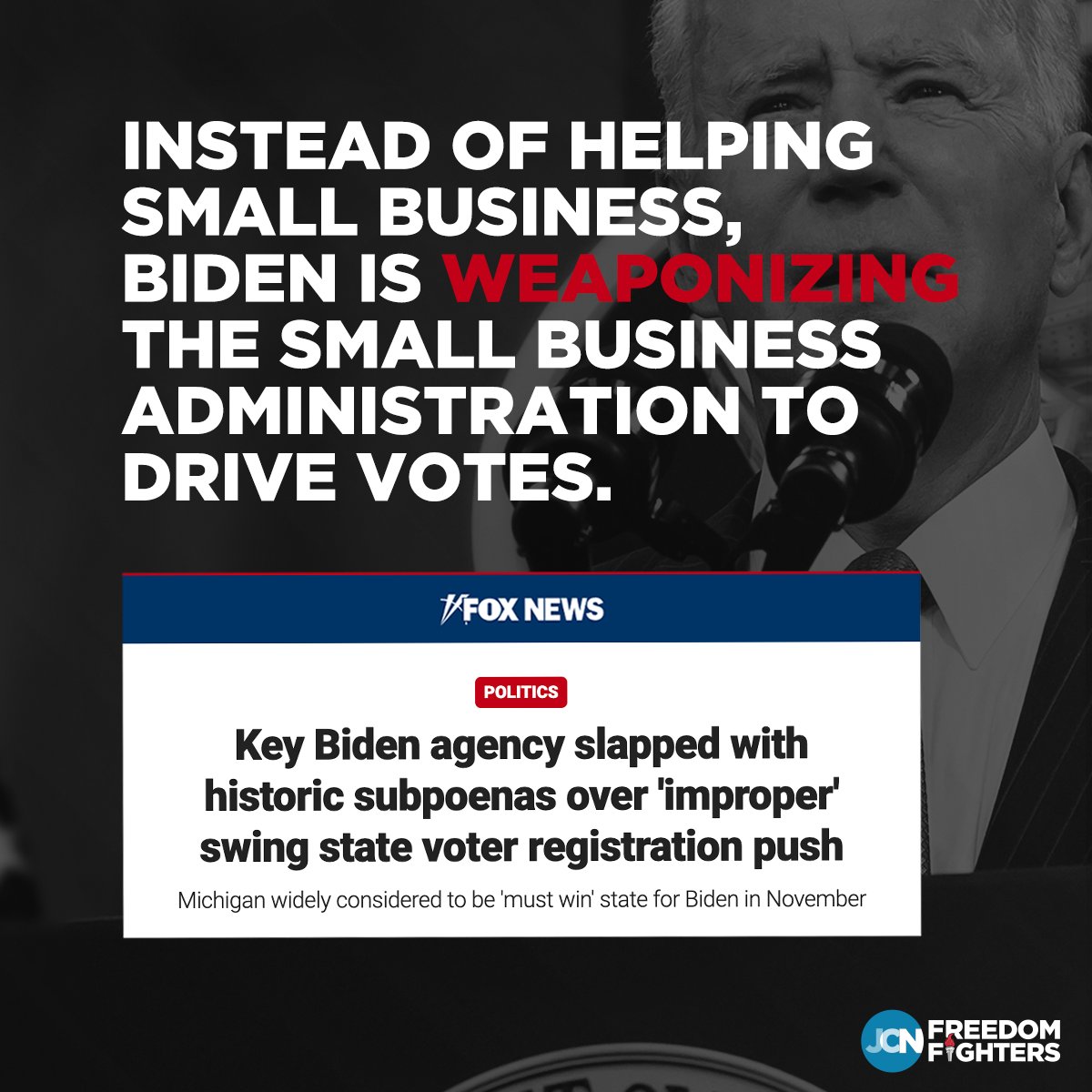 The @HouseSmallBiz Committee is working hard to hold the Biden Administration accountable and ensure that the SBA is focused on small business, not politics. Let them know you support their efforts! p2a.co/28hJWoz