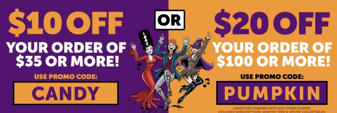 Sweet new promo codes are available for use now at store.archiecomics.com!