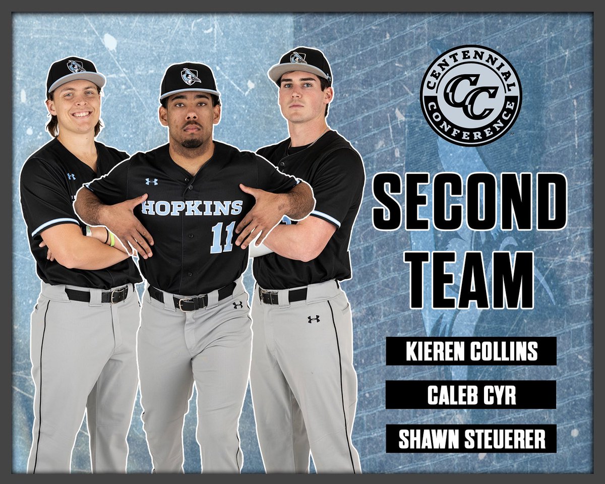 JHUBaseball's tweet photo. ⭐️ 𝗔𝗟𝗟-𝗖𝗢𝗡𝗙𝗘𝗥𝗘𝗡𝗖𝗘 𝗦𝗘𝗔𝗦𝗢𝗡 ⭐️

FIRST TEAM 🥇
Quinn Rovner
Alex Shane

SECOND TEAM 🥈
Kieren Collins
Caleb Cyr
Shawn Steuerer

HONORABLE MENTION 🥉
Dylan Whitney

#GoHop https://t.co/ORErxu7bVi