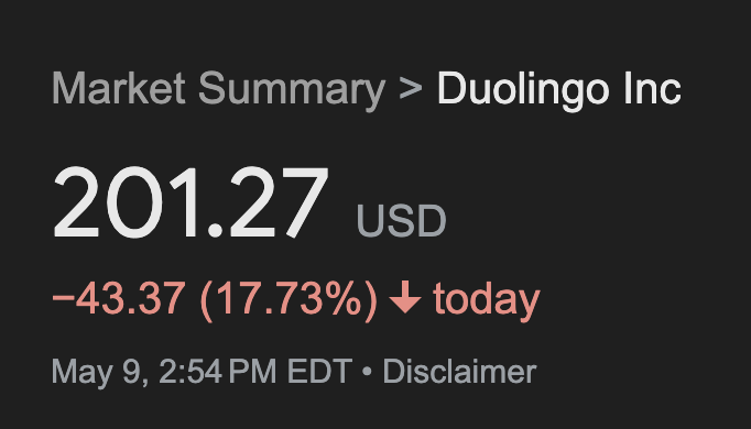 $DUOL an obvious target for LLM disruption but how do you really beat their distribution