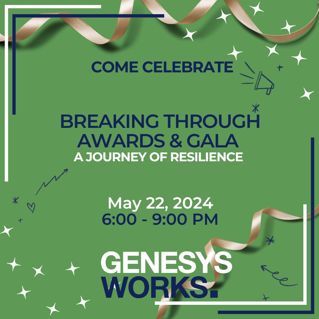 On May 22nd, we will celebrate the Class of 2024 and their many accomplishments of breaking through barriers in high school and the professional world. To RSVP or to join our list of sponsors, email vbrown@genesysworks.org #breakingthrough #workforcedevelopment