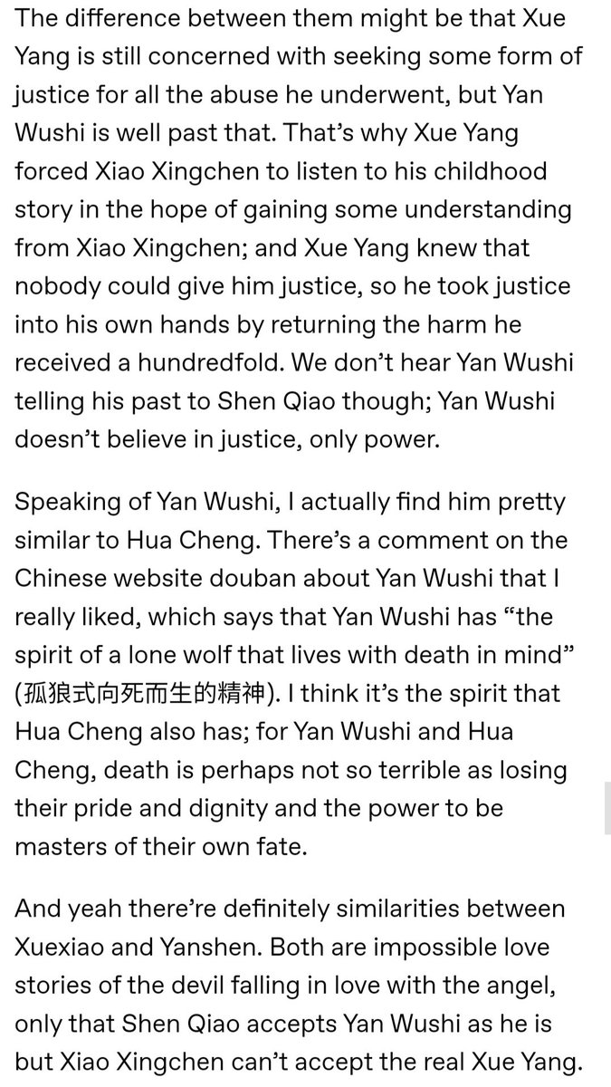 post comparing Xue Yang and Yan Wushi (with some Hua Cheng in there)  #MDZS #QianQiu #TGCF