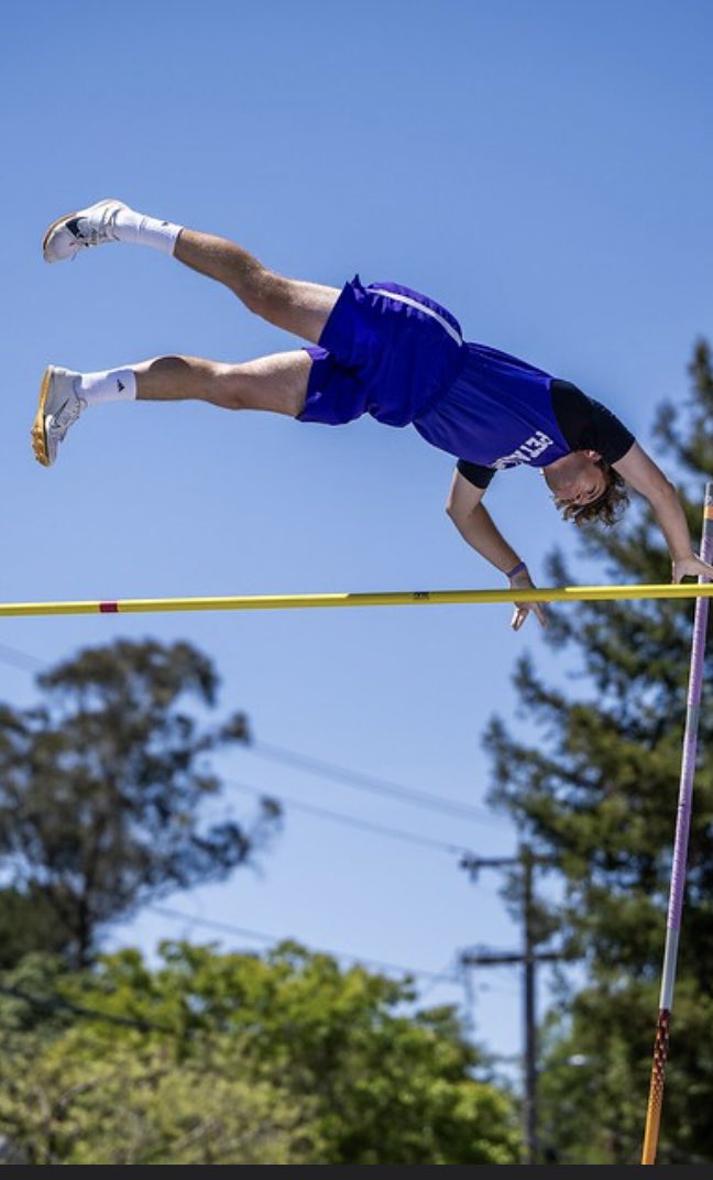 Corey81Nelson's tweet photo. 2024 VVAL Championships. Max Pedrotti-Jacobs is your Pole Vault VVAL Champion with a jump of 13’6”🥇This will put Max 2nd All Time in Petaluma High Track & Field history. Congratulations!
#WordIsWin https://t.co/pVaAZcYtGB