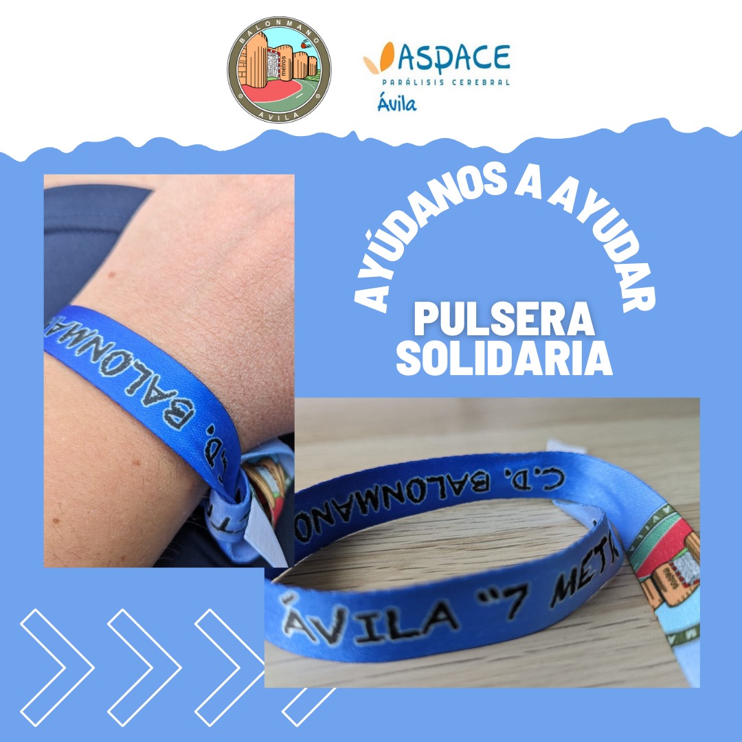 bmavila7metros's tweet photo. ¿Aún no tienes tu pulsera del BM Ávila 7 Metros?

Ya puedes adquirir tu PULSERA del BM Ávila 7 Metros SOLIDARIA con @aspaceavila

Este sábado, durante el partido, podrás adquirir tu pulsera por un 1€ y ayudarás a seguir impulsando los proyectos de Aspace.

#BalonmanoÁvila https://t.co/GlvJfrGJU4