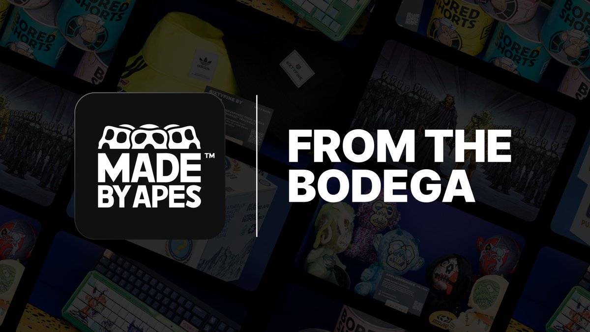 Heads up Apes, if you have an MBA license and would like to be highlighted in one of our upcoming weekly “From The Bodega” features along with our monthly spaces, head over to the BAYC Discord and fill out the pinned form in the Made By Apes channel.