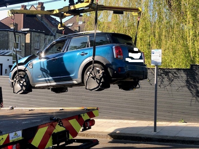 Another one bites the dust.... another stolen car recovered. Great work by our officers from @MPSHighBarnet & @MPSBarnetVale We have recovered the cars & parts for examination. The vehicle was located, identified as a stolen car behind its cloned reg, Vin plate & chassis stamp.