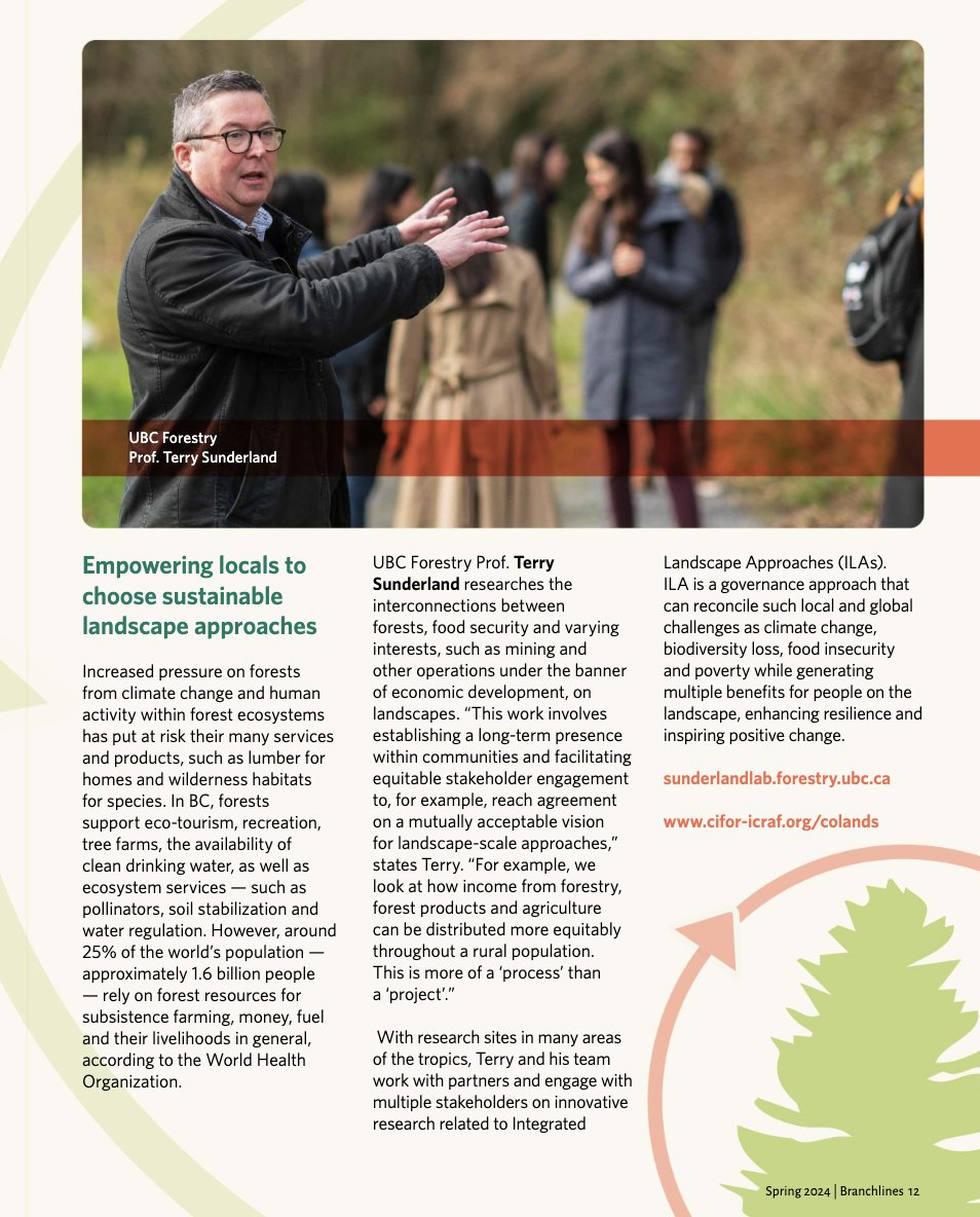 New @ubcforestry Branchlines article highlighting the work of @TCHSunderland and Sunderland Lab. #Forests #FoodSecurity #ThinkLandscape @Colandscaped Read the latest Branchlines issue here: issuu.com/ubcforestry/do…