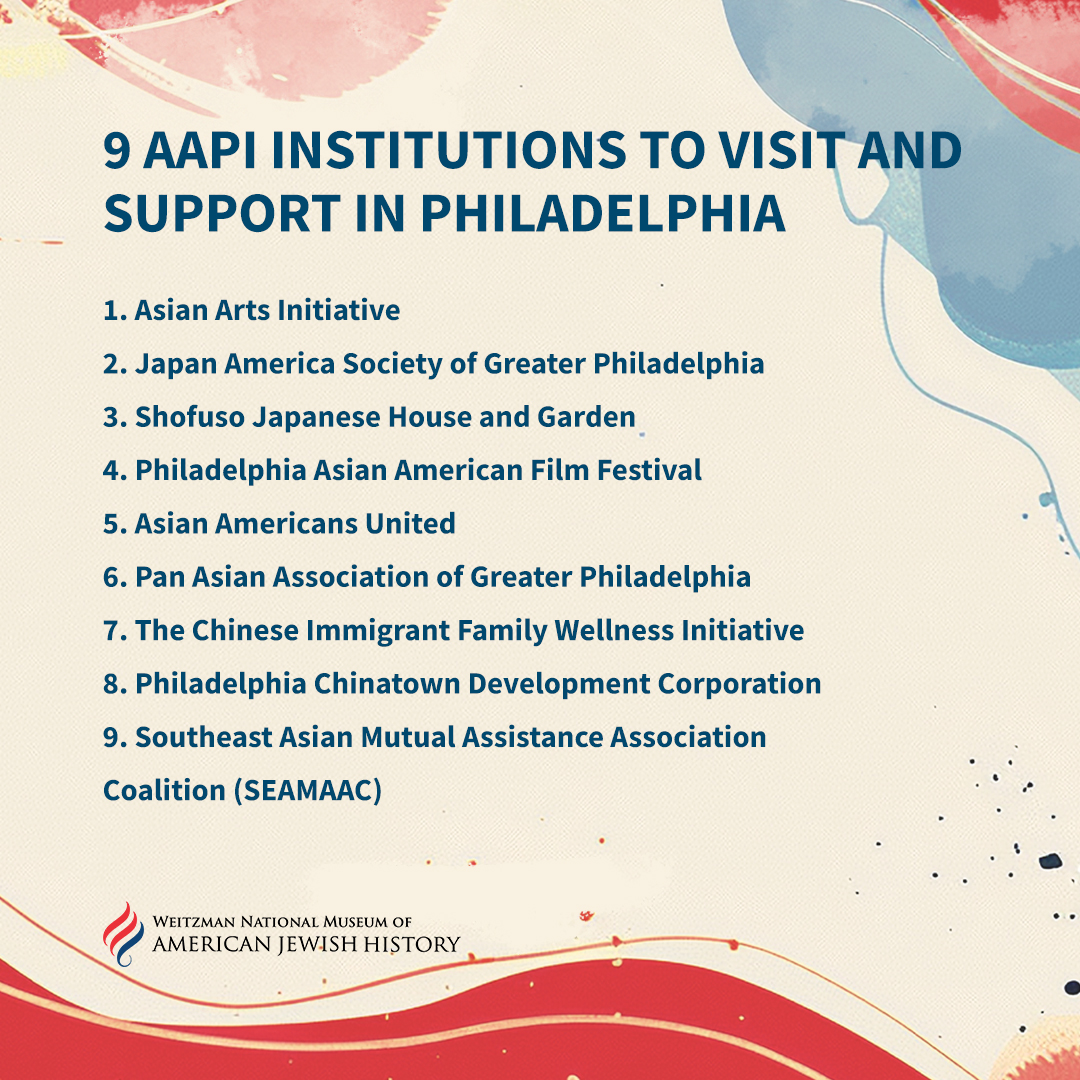 This #JAHM 🕎 and #AAPIHeritageMonth 🌸, immerse yourself in the vibrant and diverse stories of Jewish American, Asian American, and Jewish-Asian American life! Explore and support AAPI institutions in Philadelphia and across the nation. Join us in honoring and celebrating