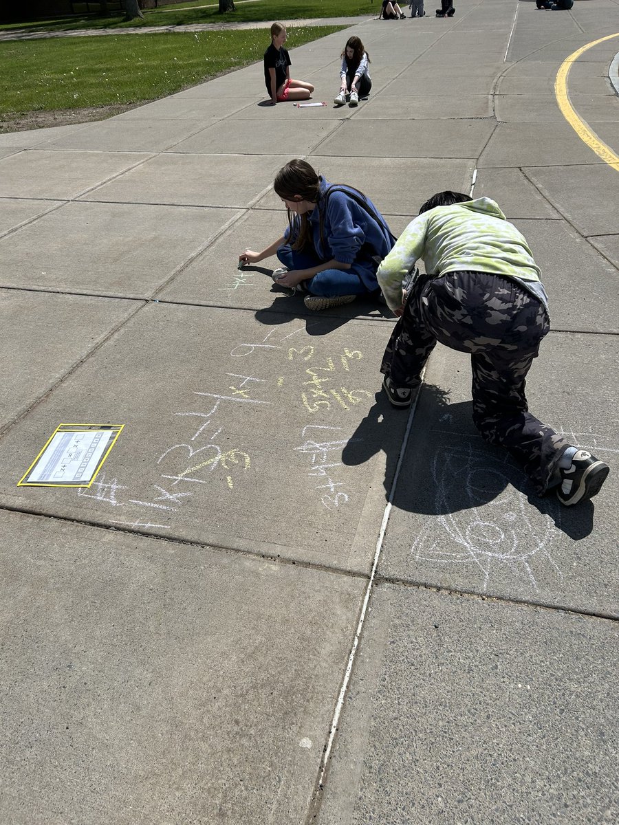 Chalk the walk. Make your solution closest to zero OR write an no solution equation (p2) #openmiddle #solvingequations #ilovemath @SRMWarriors @pgliljedahl