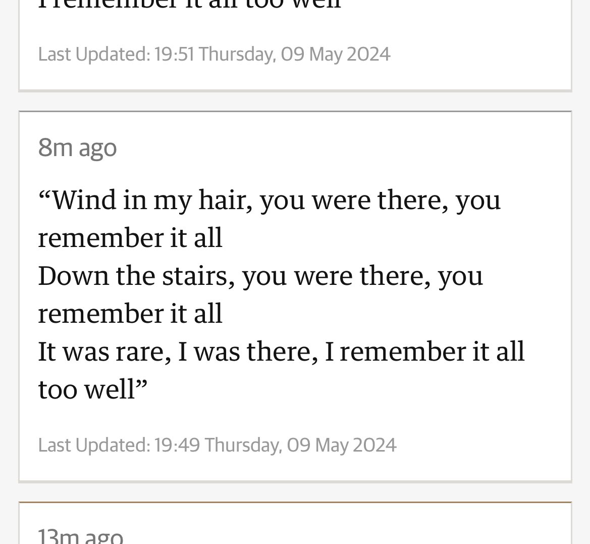 Taylor is playing Paris, so of course the @guardian is live blogging the lyrics to whatever she’s singing. Perfectly normal. theguardian.com/music/live/202…