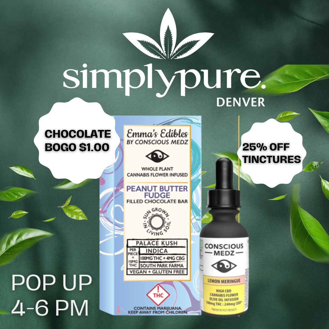 🍫 Join us today at Simply Pure from 4-6 PM for a Conscious Medz pop up! Plus, enjoy 25% off all week until the 12th to celebrate Mother's Day. But hurry, during the pop-up, Conscious Medz chocolate bars are buy one, get one for just $1.00! #blackowned #womenowned #mothersday