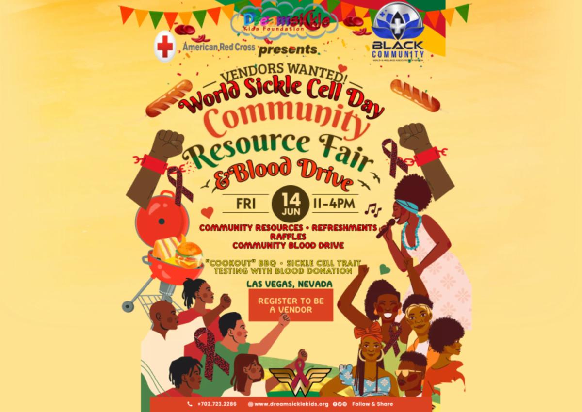 Join our friends at @DreamsickleKids for its  Community Resource Fair and Blood Drive on Friday, June 14, 2023 from 11 am to 4 pm. Visit DreamSickleKids.org or call 702-723-2286 for more information or to register! #SickleCellDisease