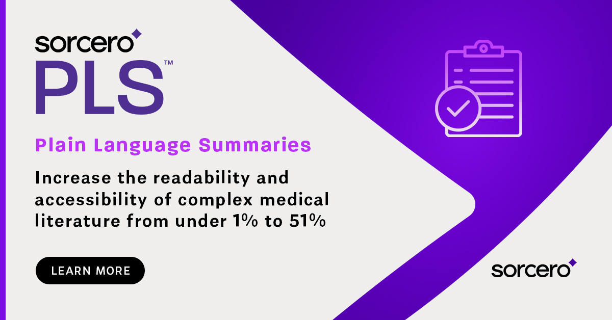 Patients deserve to understand their health info! Our new research shows Sorcero PLS increases the readability and accessibility of complex medical literature from under 1% to 51% 

Learn more: hubs.li/Q02wJF240

#healthcare #medicalwriting #AI #patients #Sorcero