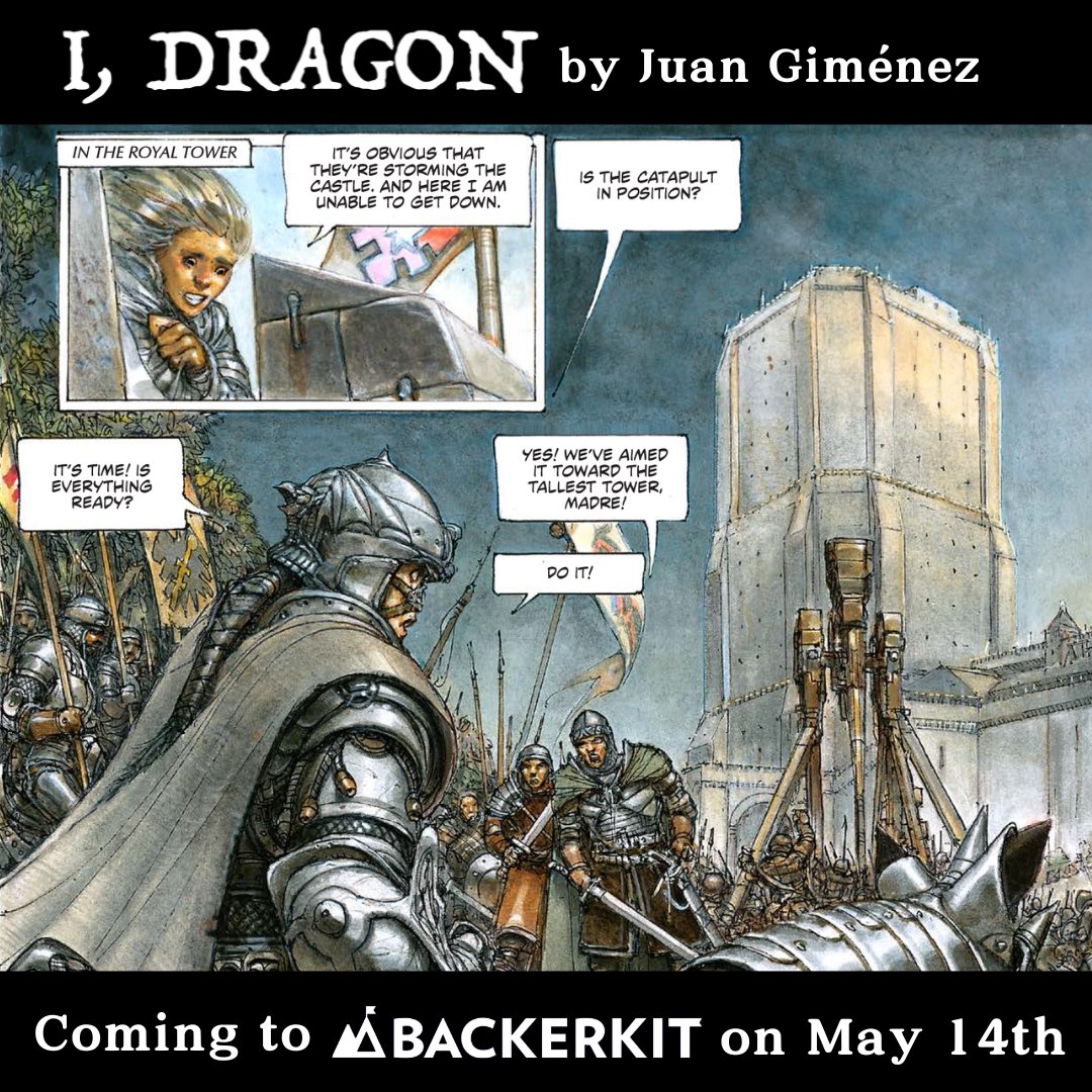 📚 Save the date 📚 May 14th is just around the corner, marking the launch of the highly anticipated campaign for 'I, Dragon' on Backerkit! 🐉✨ 👉 bit.ly/iDragonBackerk… #AlienBooks #IDragon #Backerkit #FantasyBooks #MedievalFantasy #JuanGimenez #Dragons #Metabarons