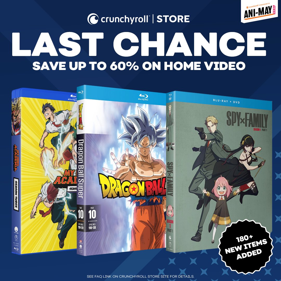 🚨 Calling all collectors! 🚨 We’ve added over 180 Blu-rays to the #AniMay Home Video sale! Don’t forget to shop and save on manga and video bundles while you still can! 🎊 GO: got.cr/animaytpr-tw