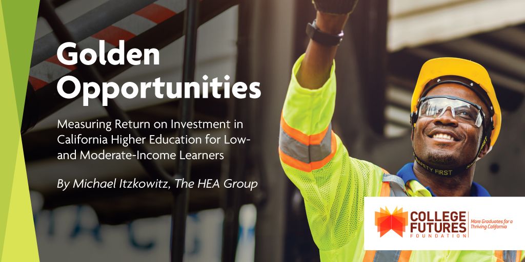 Our new report, “Golden Opportunities,” delves into how long it takes low- and moderate-income learners to recoup the cost of a postsecondary degree or certificate in California. Download it here: buff.ly/4408Gfo.  

#CAHigherEd #HigherEdEquity @mikeitzkowitz @HEAGROUP
