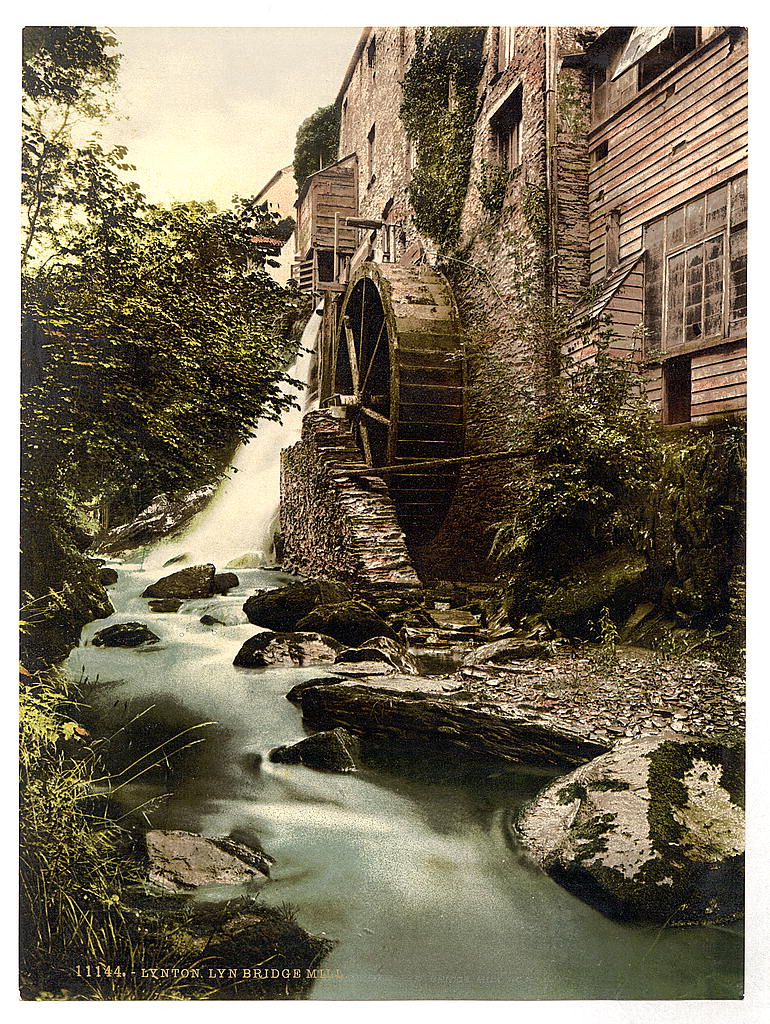 Mill, East Lyn, Lynton and Lynmouth, England, between ca. 1890 and ca. 1900.