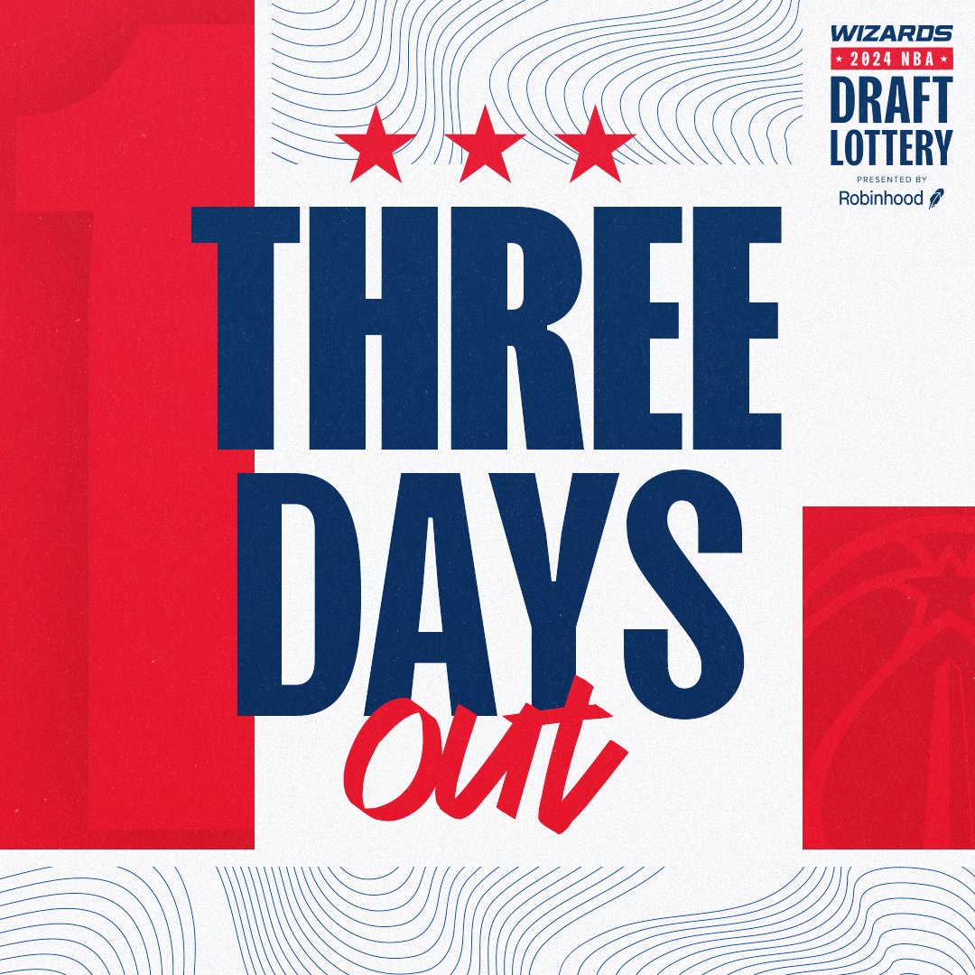 3️⃣ days 'til we find out where we are picking in the 2024 NBA Draft 👀 🤝 pres. by @RobinhoodApp