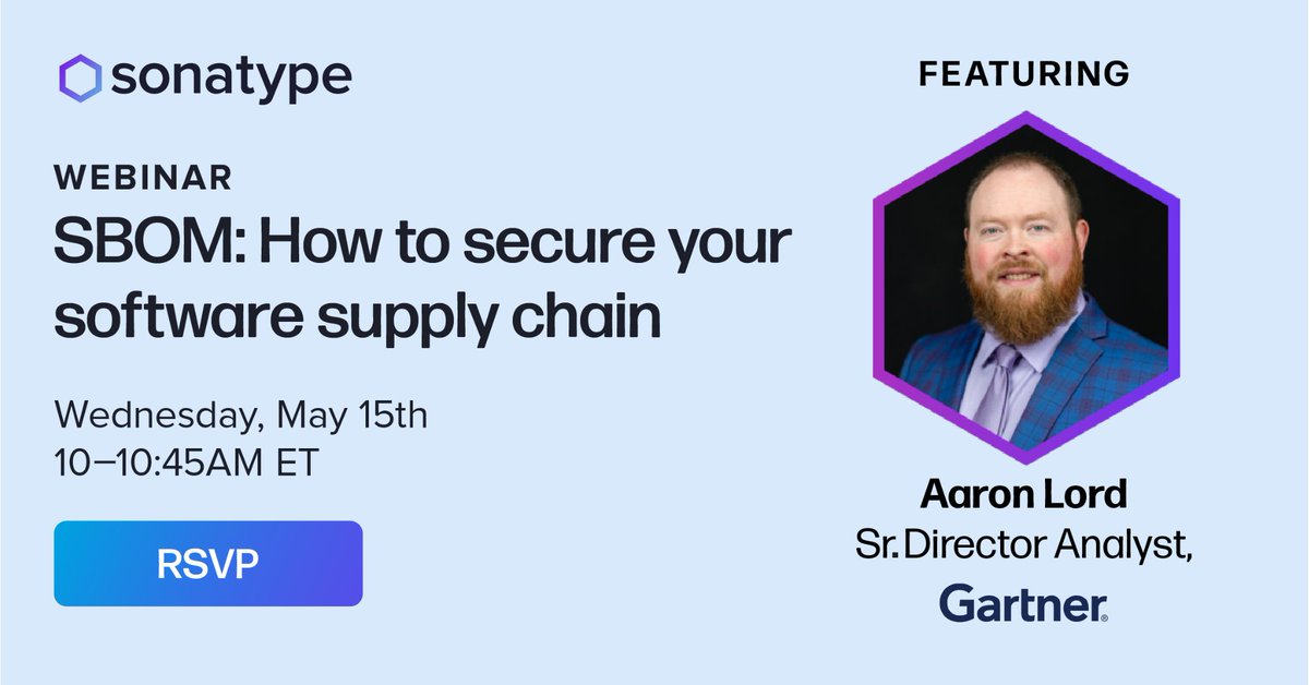 Don’t miss exclusive insights from Gartner Sr. Director Analyst, Aaron Lord & Sonatype Field CTO, Ilkka Turunen on why SBOMs are critical and how you can leverage them to mitigate software supply chain risks. Join us on May 15th for live q/a. Register Now: bit.ly/4abbqbf