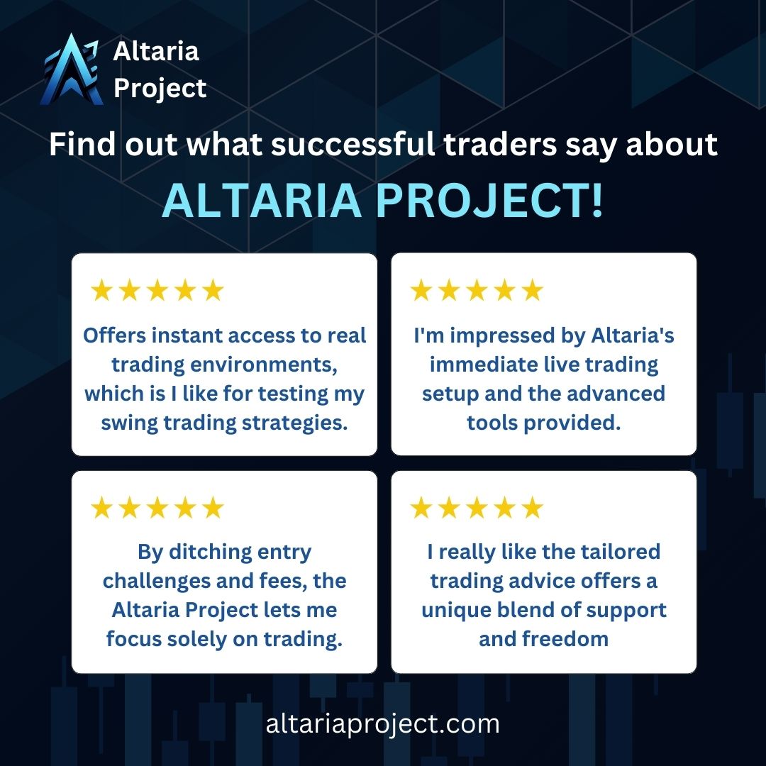 Find out what successful traders say about Altaria Project! Our testimonials speak for themselves: financial freedom, consistent profits and unparalleled support. Enter the winner's circle with Altaria today. #AltariaProject #SuccessTestimonials #trading #propfirm