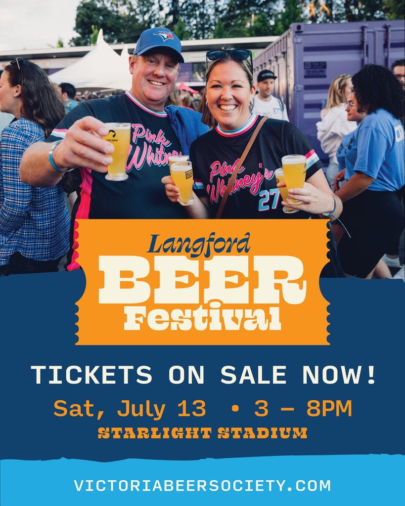 🎉🍻🎟️Tickets to #LangfordBeerFest are ON SALE NOW! 🥳🍺☀️⁠ Soak up the sun, and cool off with the best BC craft beer at Langford Beer Fest, July 13 @ Starlight Stadium! 👉️Get your tickets NOW: victoriabeersociety.com/langford-beer-… 🤩AND #VicBeerSociety members get $5 off their purchase!