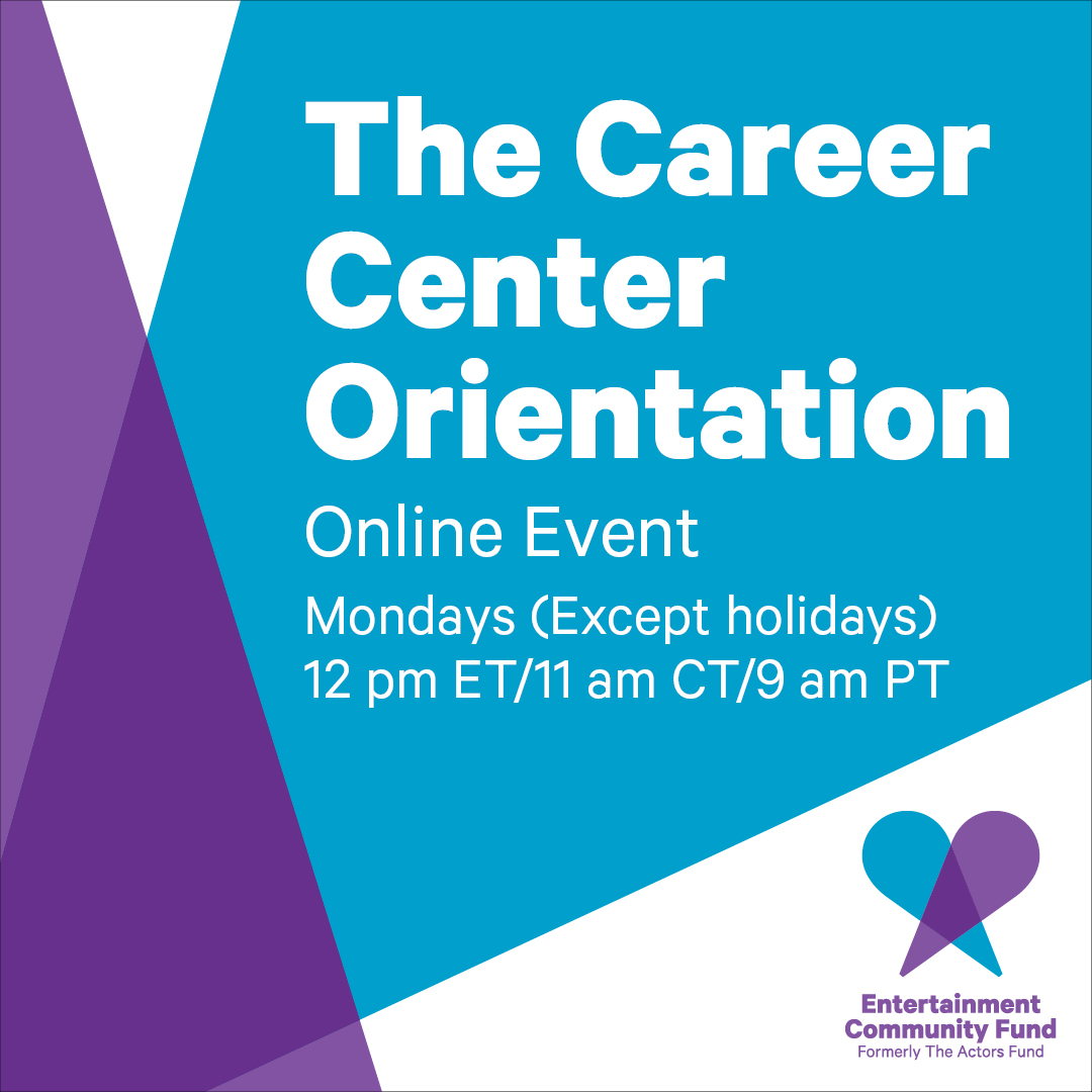 Looking to get a jump start in your career? The Career Center is your one-stop shop for help finding meaningful work that complements your life in the arts! Get started with an online Orientation. RSVP: entertainmentcommunity.org/career-center-… #LifeInTheArts #CareerGuidance #JobSearching