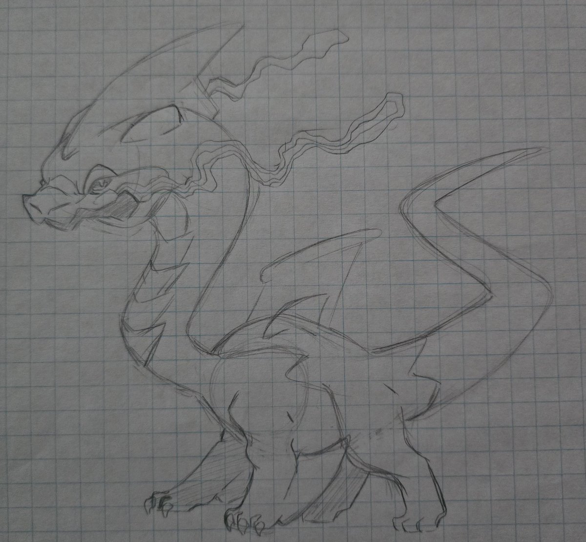 Psuedo concept 
Common animal to mythical being
 
Based on a five line skink and the Eastcoast version of Lochness monster 

Type: Electric-> Electric/Dragon

#Pokemon #Fakemon