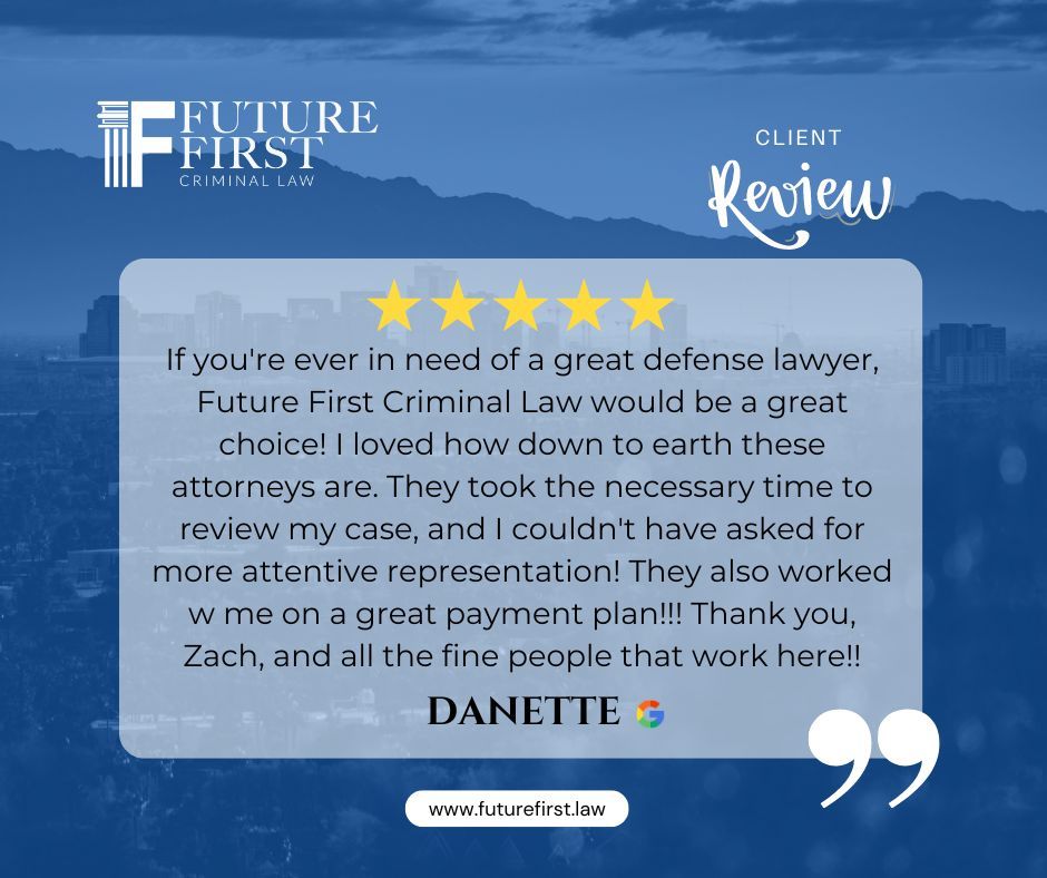 Danette's kind words mean everything! Grateful for your trust and opportunity to help. Need legal help? Reach out. We're here! 📲 Call us: 602-833-1244 #GoogleReviews #ClientAppreciation #GratefulClient #CriminalDefenseLawyer #testimonial #happyclientreview #CriminalLaw #azlaw