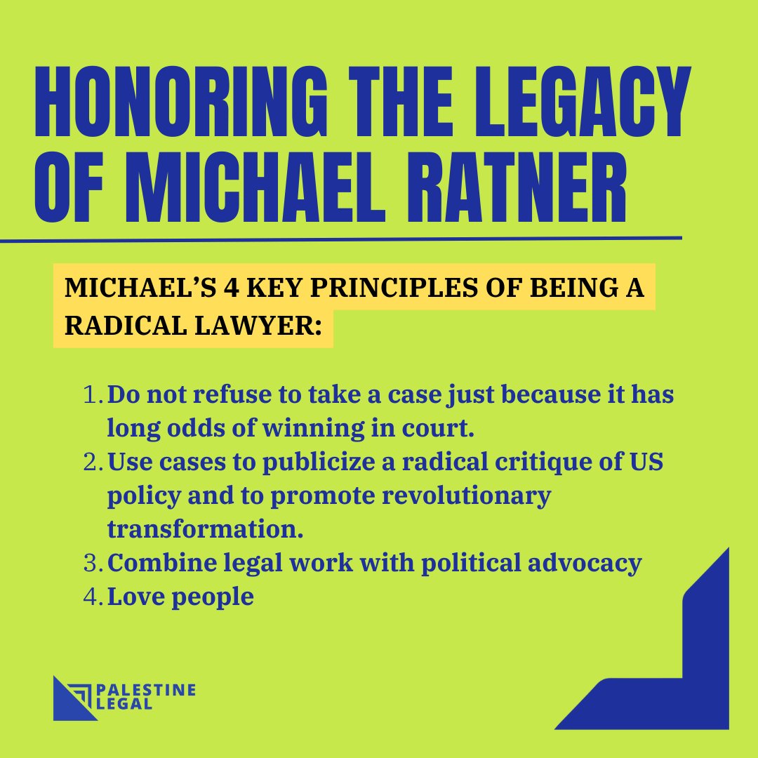❤️‍🔥 MICHAEL RATNER ¡PRESENTE!: May 11th will mark eight years since the passing of our founding board member, Michael Ratner. An exemplary movement lawyer, anti-imperialist, and human rights defender, Michael showed us all how to use law in service of the people.