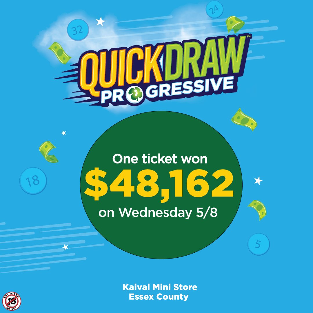 Yesterday (5/8), one lucky #QuickDrawProgressive winner won 10% of the Progressive Jackpot totaling $48,162! Are you getting your ticket?! Learn more about the Progressive Jackpot feature at NJLottery.com/QuickDraw.