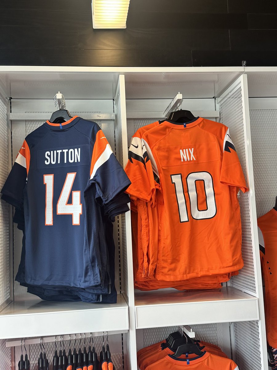 Bo Nix jerseys are now at the #Broncos team store in Englewood.