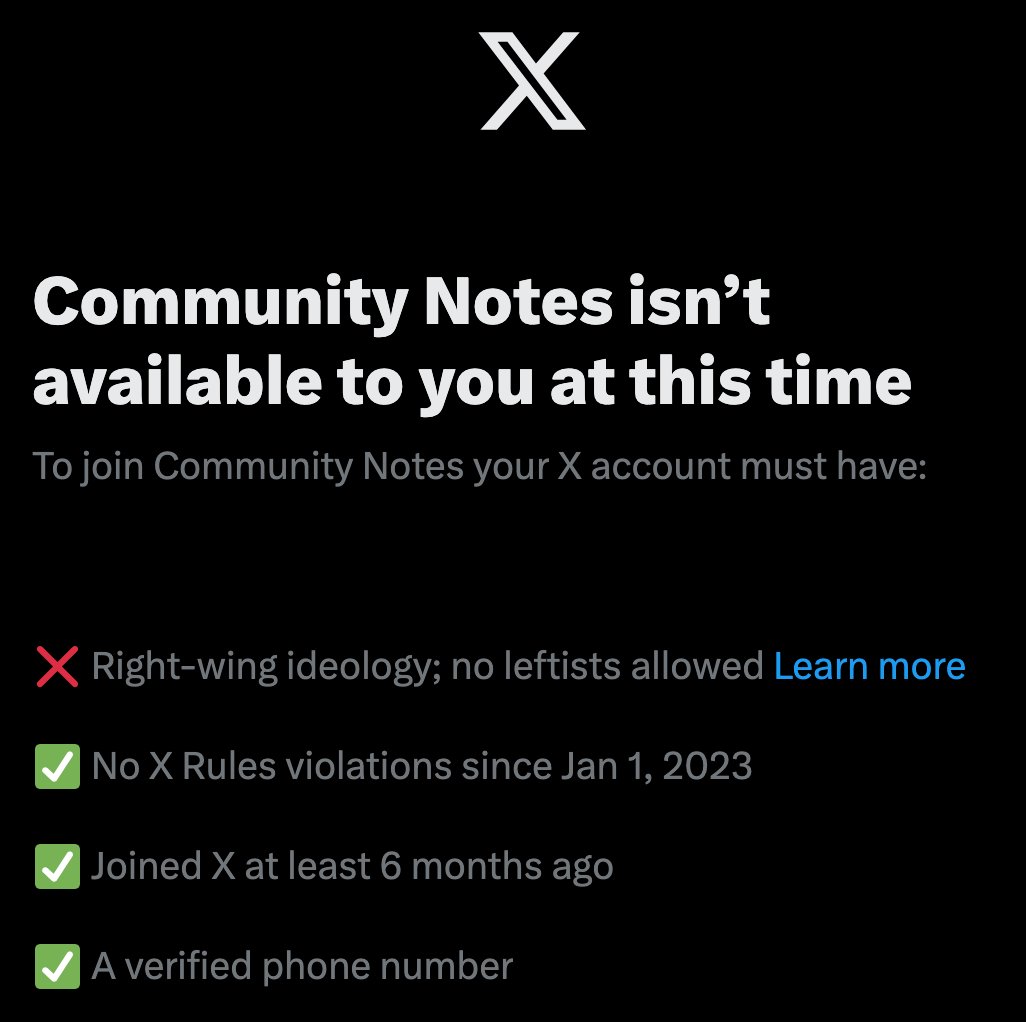 Figured out why Elon doesn't get community notes anymore