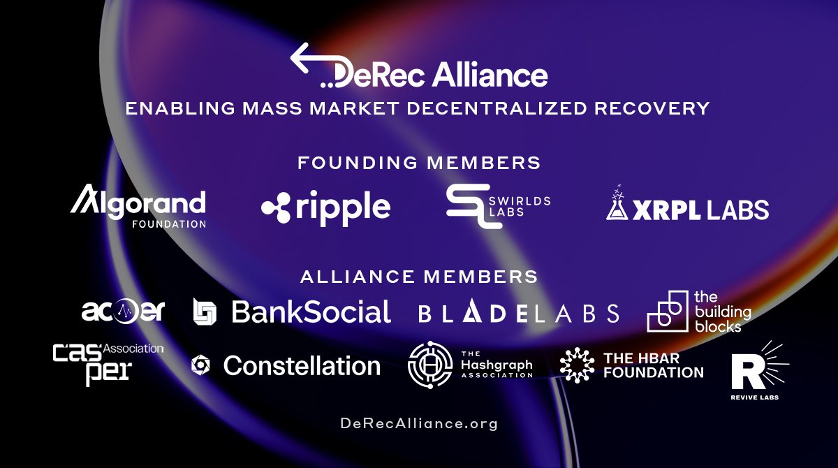 WOW! 💥

RIPPLE AND #XRPL LABS JOIN HEDERA AND ALGORAND ECOSYSTEMS AS FOUNDING MEMBERS OF DEREC ALLIANCE! 🤝🏼

derecalliance.org/ripple-and-xrp…