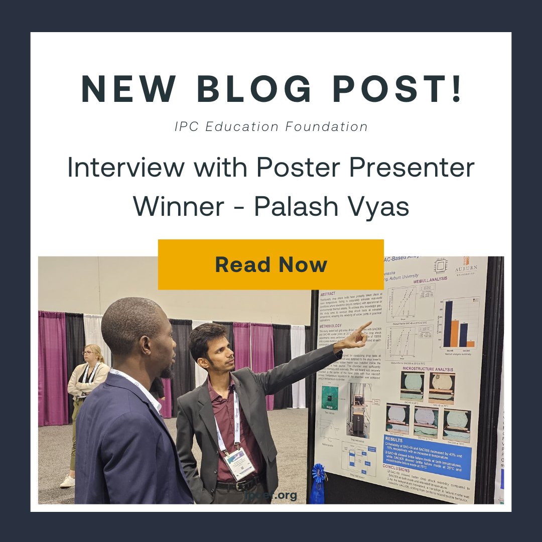 Go check out our most recent blog post to learn more about one of our IPC APEX EXPO 2024 Poster Session winners - Palash Vyas!

hubs.li/Q02wHG5J0

#IPCAPEXEXPO2024 #scholarship #scholarshipwinner #IPCEF #education #postersession #stem #stemeducation