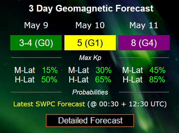SolarHam's tweet photo. Strong G4 storm watch in effect for this weekend. Also the latest X-Flare measured X1.1 and looks to be the source of yet another CME. More to follow. https://t.co/8d7RqJkFbw