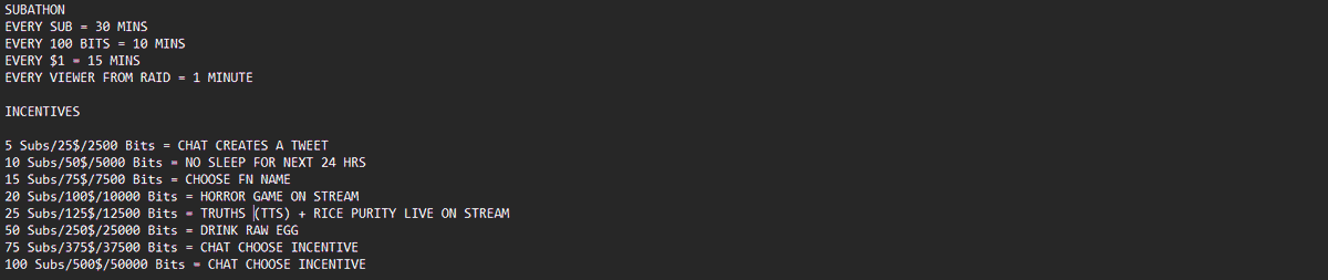 SUBATHON STARTS TOMORROW 3PM UK TIME

WILL START WITH 12 HR TIMER