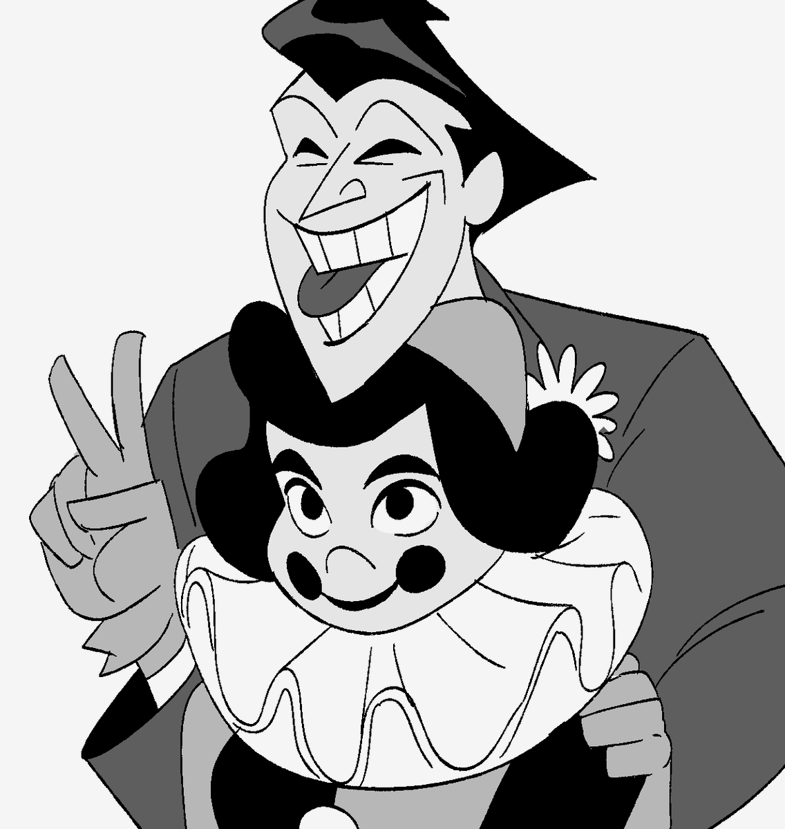 birusoda_'s tweet photo. joker and his dollface 

(based on rp with my friend!) https://t.co/8E6mTpWVgT