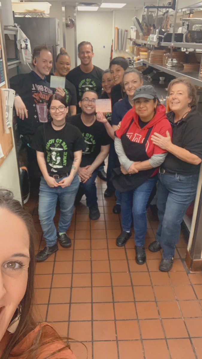 Checking on this team after the tornados and no surprise they are doing what they do. Guest absolutely raves about them all day to me. So Proud of this team & continuing to support the community while recovering. Guest metrics amazing! #chilislove