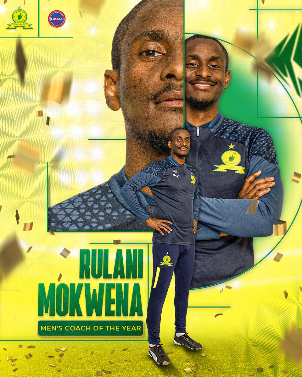 🏆𝗠𝗘𝗡'𝗦 𝗖𝗢𝗔𝗖𝗛 𝗢𝗙 𝗧𝗛𝗘 𝗬𝗘𝗔𝗥🏆

🌟 Congratulations to our phenomenal coach, Rulani Mokwena for claiming the achievement of Men's Coach of the Year! 🏆👏

#Sundowns #COSAFAAwards2023