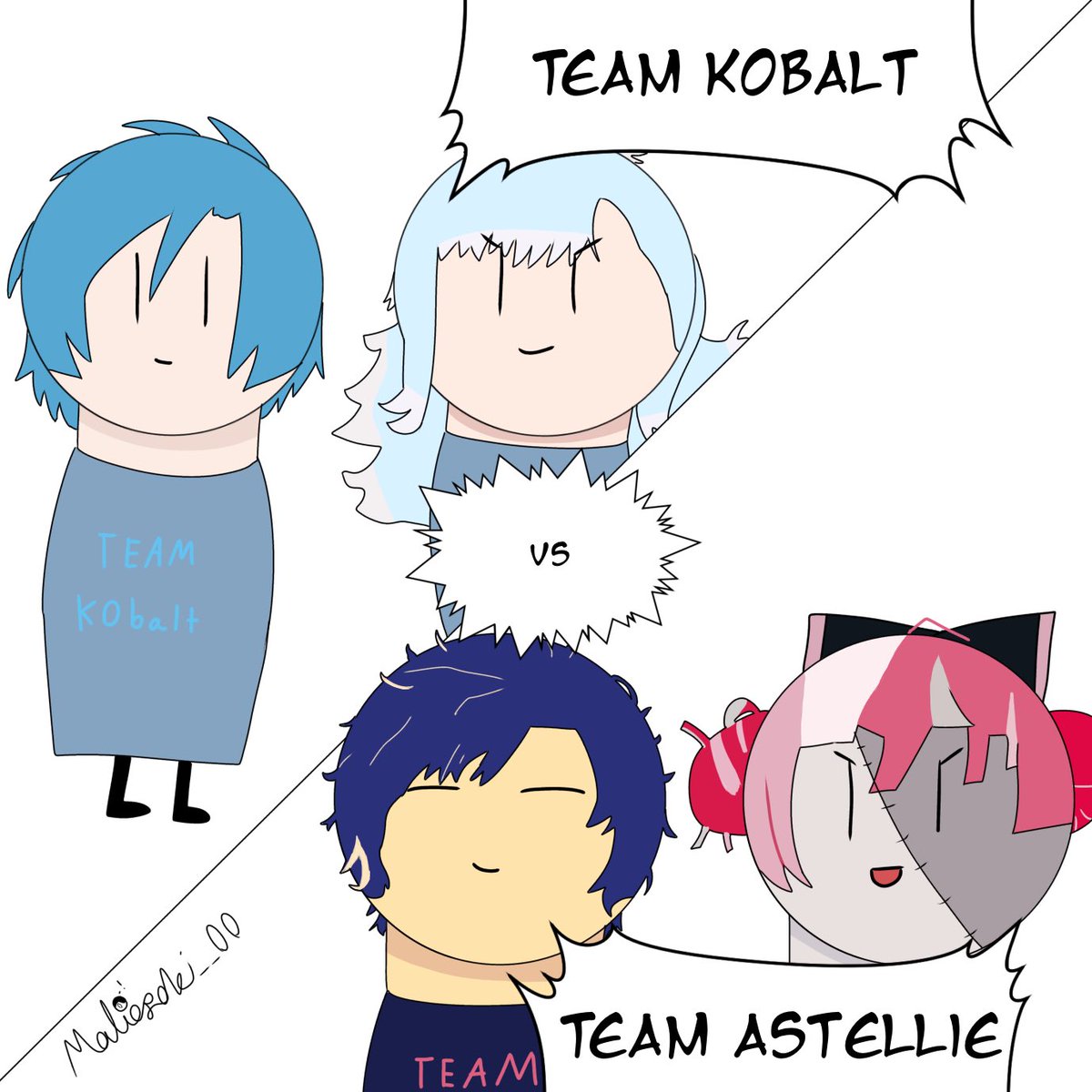 What Will Happen If They Go Against Each Other In A Game? Don’t Know Hopefully It Will Happen Soon. Which Are You On Team Kobalt Or Team Astellie? Hope You Enjoy. 😊- Mabopoki #WorkofAlt #AeruSeni #Kobalt #アステル絵ダ #graveyART #Astellie #hololive