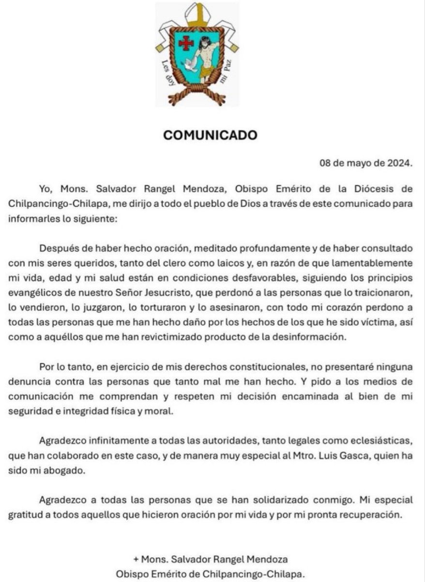 Que nos perdona dice el Obispo Rangel.

Vaya descaro el de este prelado.

Y la cocaina?

Y el clonazepam?

Y el Viagra?

Que edad tenía el hombre con el que se encerró? 

Por qué fingió un secuestro?

Por qué la alta jerarquía lo encubre?

Que sea el quien pida perdón a la