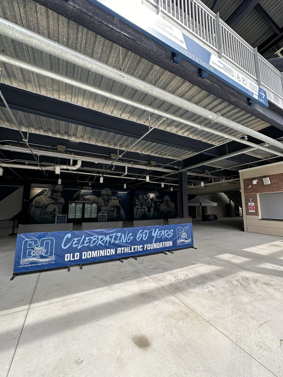 OldDominionAF's tweet photo. The stage is set for the @OldDominionAF 60th Anniversary Celebration… we’ll see everyone at S.B. Ballard Stadium at 5pm 👀!!

#ODUSports | #ReignOn | #Monarchs https://t.co/rY0L2tthnn