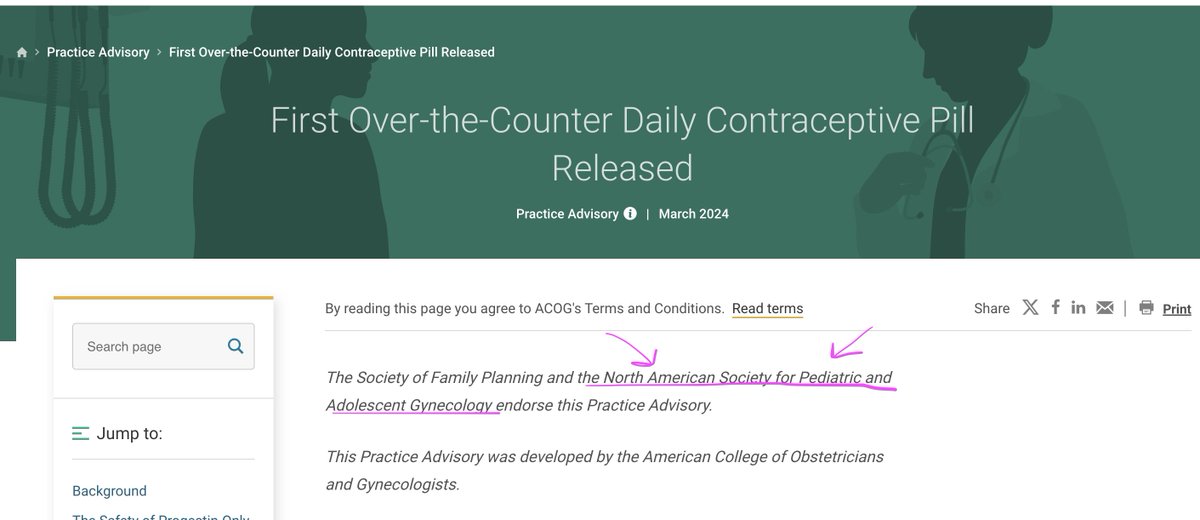 NASPAG is proud to endorse the Practice Advisory for the use of Opill, the first over the counter oral contraceptive on the market! A true step forward for reproductive health! #opill #naspag #freethepill #acog acog.org/clinical/clini…