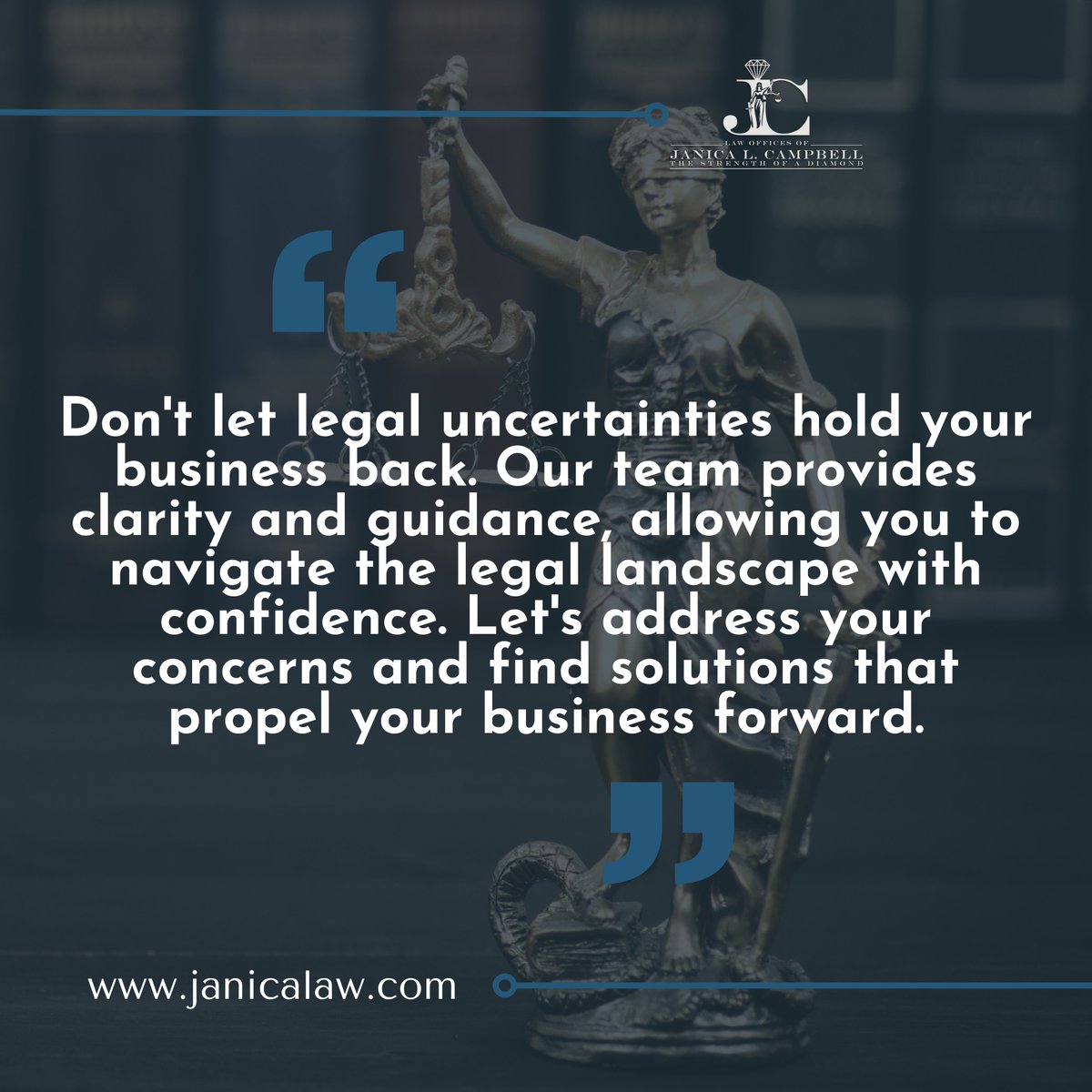 🚀 Don't let legal uncertainties hold your business back. Our team provides clarity and guidance, allowing you to navigate the legal landscape with confidence.

#LegalClarity #BusinessGuidance #LegalSolutions #BusinessLaw #LegalAdvice #NavigateWithConfidence #EntrepreneurialLaw