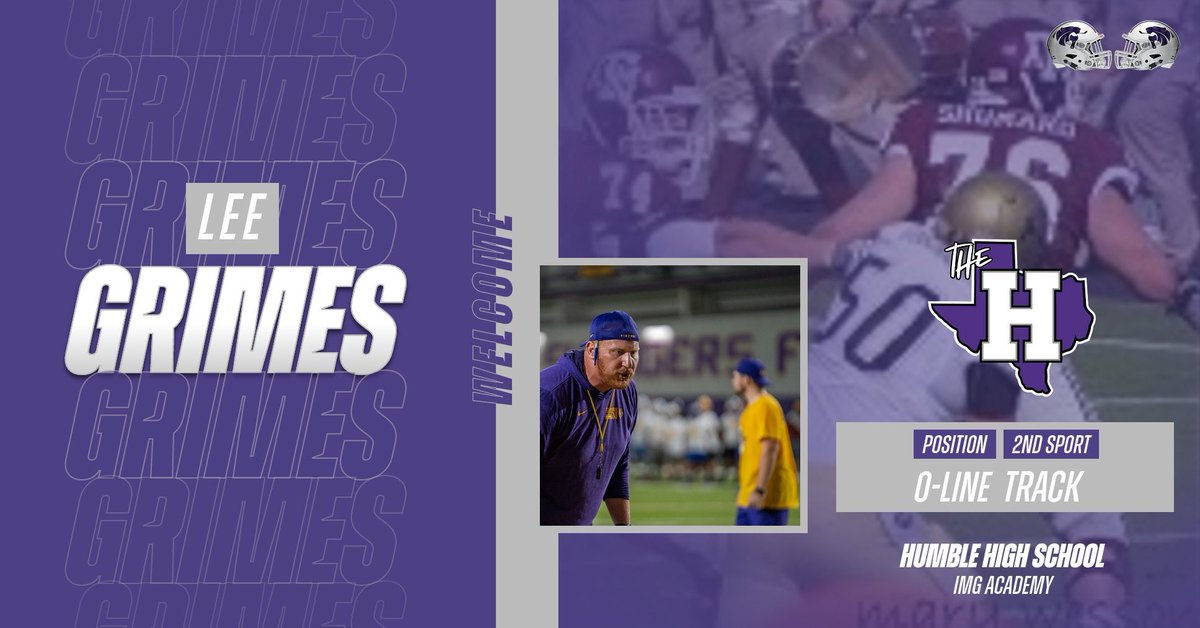 Wildcat Nation please help me welcome @CoachGrimes74 who comes to us by way of IMG Academy!!! Coach Grimes also blocked for @FootballHumble great @JerrodJohnson1 at Texas A&M! He will coach O-Line and track!!! @HumbleISD_HHS @HumbleISD @HumbleISD_Ath @Matt_Stepp817 @dctf